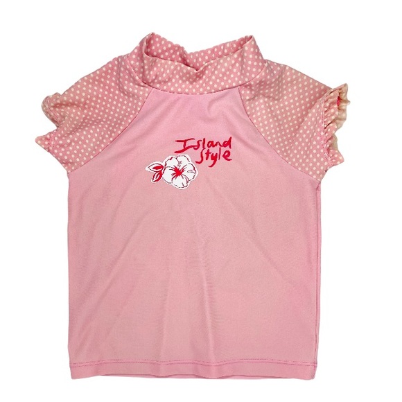 4/$12 💥♻ Circo Pink Rashguard White Poke-a Dot Swim Shirt | 2T | 425 - Picture 1 of 4